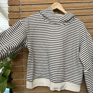 Lou & Grey striped hoodie with balloon sleeves size Large